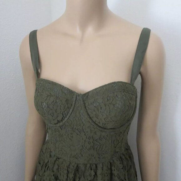 NWT Abercrombie Womens Lace Corset Dress Size XS or Small Olive Green - Picture 4 of 6